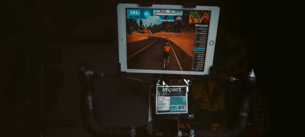 indoor bike with the interactive screen
