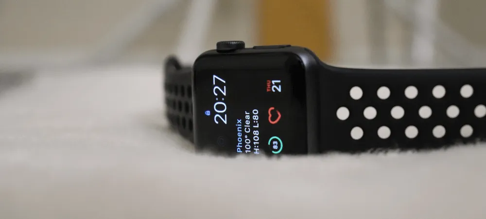 black apple watch that is capable of measuring heart rate
