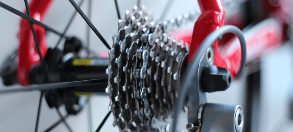 close picture of a bike gear mechanism